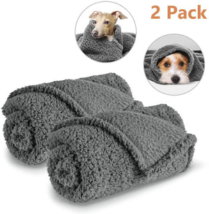 AIPERRO - Juego de 2 mantas de forro polar para perro, suaves y cálidas, para cama, sofá, asiento de coche, lavable para cachorros y gatos - BESTMASCOTA.COM