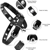 Joansan - Collar ajustable para gato, con piedras de estrás y cascabel, de seguridad básica, clásico, con longitud ajustable de 7 a 10 pulgadas, para gatos y gatitos - BESTMASCOTA.COM