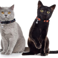 Frienda - 4 collares para gatos de Halloween, ajustables con campana, incluye patrones de calabaza fantasma para Halloween, fiestas, gatos, accesorios de aseo - BESTMASCOTA.COM