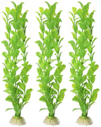 SunGrow - Juego de plantas de acuario de plástico, 10 pulgadas de alto, verde vibrante, decoración atractiva, sin mantenimiento, tubos de ocultación de plantas artificiales, para acuaristas experimentados y principiantes, 3 piezas - BESTMASCOTA.COM