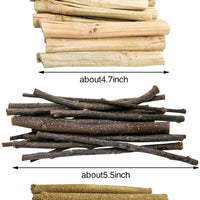 Bac-kitchen 3 Types of Combined Chew Toys Molar Sticks, All Natural Sweet Bamboo Apple Branch Timothy Grass Sticks for Rabbits Chinchilla Hamsters Guinea Pigs Gerbils, Improve Dental Health(Set 2) - BESTMASCOTA.COM