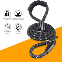 Correa para perro resistente, especialmente para perros grandes de hasta 150 libras, 6 pies, reflectante para entrenamiento, absorción de golpes, correa elástica con hebilla para cinturón de seguridad de coche, 2 asas acolchadas para control adicional - BESTMASCOTA.COM