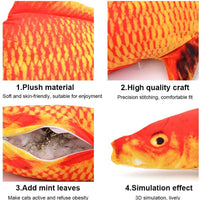 Paquete con 3 juguetes Malier de menta gatuna en forma de peces para jugar, morder, masticar, etc. para gatos, imitación de felpa - BESTMASCOTA.COM