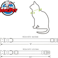 bingpet 2 Pcs/set Nylon personalizado Cat Breakaway Collar ajustable con Bell - BESTMASCOTA.COM