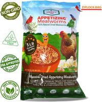 Mealworms -5 libras – 100% lombrices secas sin OMG – gusanos de comida grandes – gusanos de comidas a granel – rizos de alta proteína – gusano de comida perfecto para pollos, patos, aves silvestres, aves azules, lagartijas – Bolsa de gusanos de comidas 5 - BESTMASCOTA.COM