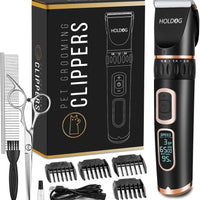 Dog Clippers Professional Heavy Duty Dog Grooming Clipper 3-Speed Low Noise High Power Rechargeable Cordless Pet Grooming Tools for Small & Large Dogs Cats Pets with Thick & Heavy Coats - BESTMASCOTA.COM