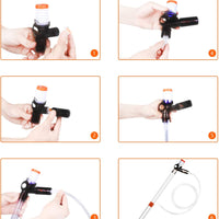 SSRIVER - Kit de limpiador de grava para acuario con boquilla larga para cambiar el agua y limpiar la grava del filtro con botón de presión de aire y controlador de flujo de agua ajustable, sin BPA - BESTMASCOTA.COM