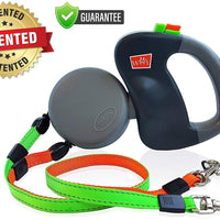 Correa doble retráctil para perros Wigzi, para 2 perros de hasta 50 lb cada uno - BESTMASCOTA.COM