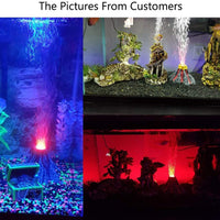 Decoraciones de acuario, burbuja de piedra de aire en forma de volcán, juego de adorno con foco LED rojo para acuario Betta tanque de peces - BESTMASCOTA.COM