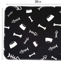 Manta para perro, suave y cálida, con estampado de huellas, para perros pequeños, medianos, grandes, gatos, cachorros, gatitos, otros animales, color negro, gris - BESTMASCOTA.COM