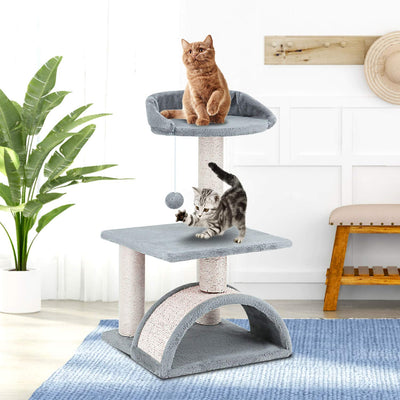 ScratchMe - Condominio para árbol con poste rascador y hamaca, torre de gato para mascotas con juguete - BESTMASCOTA.COM