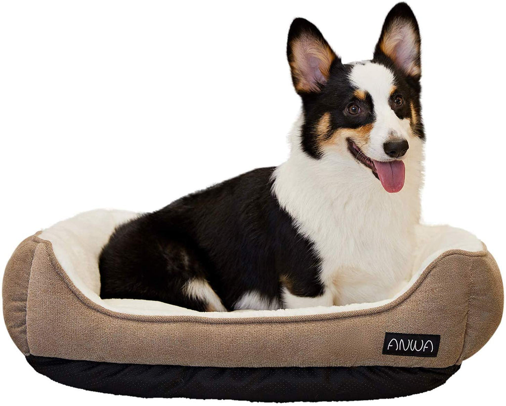 ANWA Durable Dog Bed Machine Washable Medium Dog Bed Square, Comfortable Puppy Dog Bed Medium - BESTMASCOTA.COM