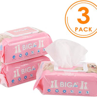 Toallitas desodorizantes hipoalergénicas para mascotas con fragancia, orgánicas naturales y antibacterianas para la limpieza de los ojos de la cara, las orejas, las patas de los dientes, 100 unidades por paquete - BESTMASCOTA.COM