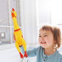 Divertido goma de 15" gritando pollo juguete para niños y mascotas – muy duradero y divertido pollo Perro Chew Squeaky Toy – Silly apretar y emite sonido novedad Idea de regalo – colores vibrantes y Wacky diseño - BESTMASCOTA.COM