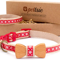 Collar en forma de corbata de lazo para la seguridad de gatos independientes, suave, ajustable y pulsera de la amistad para usted - BESTMASCOTA.COM
