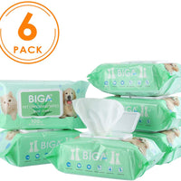 Toallitas desodorizantes hipoalergénicas para mascotas con fragancia, orgánicas naturales y antibacterianas para la limpieza de los ojos de la cara, las orejas, las patas de los dientes, 100 unidades por paquete - BESTMASCOTA.COM