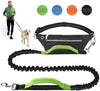 Correa para perro de LANNEY, manos libres, para correr, caminar, correr, entrenar senderismo, correa elástica retráctil para perros medianos a grandes, cinturón de cintura ajustable, costuras reflectantes, doble asa - BESTMASCOTA.COM