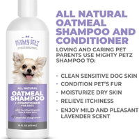 Champú y acondicionador 2 en 1 para perros de avena – Alivio natural para pieles irritadas, secas y sensibles con aloe vera calmante + soda para hornear + pH equilibrado. Get Smelly Dogs Abrigo fresco e hidratado, 16 oz - BESTMASCOTA.COM