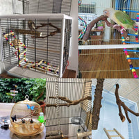 Kathson Parrot Perches, Pájaros Soporte Natural de Uva Silvestre Palo de Molienda de Canina Escalada de Pie Accesorios de Juguete Ramas para Parakeet, Budgies, Lovebirds - BESTMASCOTA.COM