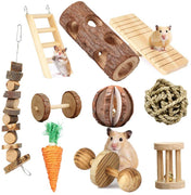 Vankcp - 10 piezas de juguetes para masticar hámster de madera natural, juguete para masticar mascotas, cuidado de los dientes, bola molar para animales pequeños, gatos, conejos, ratas, cobayas - BESTMASCOTA.COM