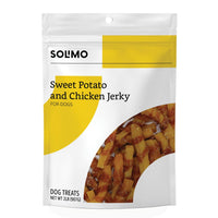 Amazon Brand - Solimo Jerky Dog Treats, bolsa de 2 libras (pollo, pato, dulces envoltorios de patatas) - BESTMASCOTA.COM