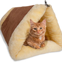 Cama de gato 2 en 1 OxGord, con túnel de lana, colchón interior y pirámide - BESTMASCOTA.COM