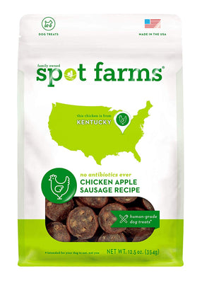 Spot Farms golosinas naturales de grado humano para perros, salchicha de manzana de pollo - BESTMASCOTA.COM