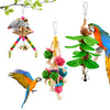 Juguetes de columpio de pájaros, 6 unidades, juguetes para masticar perchas colgantes con campanas, juguetes para masticar para paracaídas Cockatiels, conures, loros, pájaros de amor, Finches - BESTMASCOTA.COM