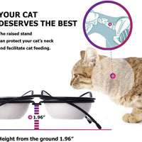 Y YHY Cuencos de cerámica para gatos y mascotas, cuencos de agua o alimentos de 312 ml, platos dobles para gatos, regalo para gatos - BESTMASCOTA.COM