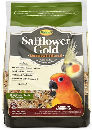 Higgins Safflower Gold Natural Food Mix for Conures & Cockatiels - BESTMASCOTA.COM