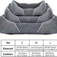 Cama para perro, lavable a máquina, lujosa cama rectangular con suave cojín desmontable para mascotas pequeñas y medianas - BESTMASCOTA.COM