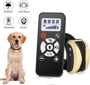 Dog Training Collar With Remote, Rechargeable Dogs Shock Collar 2400Ft Range Waterproof Bark Training Collars with 4 Correction Modes, Automatic, Shock, Vibration, Beep for Dogs Small, Medium, Large - BESTMASCOTA.COM