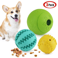 Idepet Pelota de juguete para perro, no tóxica, resistente a mordidas, pelota de juguete para mascotas, perros, cachorros, gatos, alimentador de comida para mascotas, masticar, limpieza de dientes, juego de pelotas de ejercicio, 2 unidades, azul y verde - BESTMASCOTA.COM