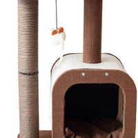 Torre de árbol para gatos con cuerda de papel cubierta de cuerda para rascar el centro de actividad para escalada, relajarse y jugar. - BESTMASCOTA.COM