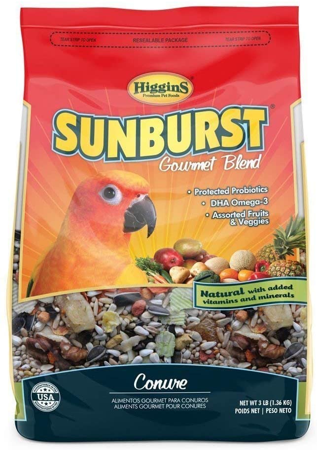 Higgins Sunburst, cotorras, Alimento para pájaros, mezcla de Gourmet con frutas y verduras, 3 kg. bolsa rápido envío gratuito, por sólo jak mascota del Mercado - BESTMASCOTA.COM