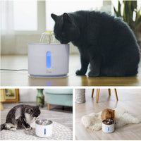 Fuente de agua de acero inoxidable para gatos, bomba inteligente de apagado automático, fuente de mascotas, dispensador de agua para gatos con 3 filtros de carbono, 1 alfombrilla y 2 cepillos de limpieza, ventana de nivel de agua con luz LED - BESTMASCOTA.COM