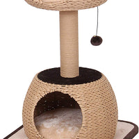 PetPals - Cuerda de papel hecha a mano con forma de cuenco natural con perca de árbol para gatos - BESTMASCOTA.COM