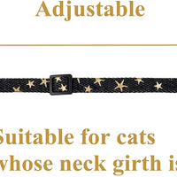 Collar con colgante de estrella para gato con campana, collares negros para perros pequeños - BESTMASCOTA.COM