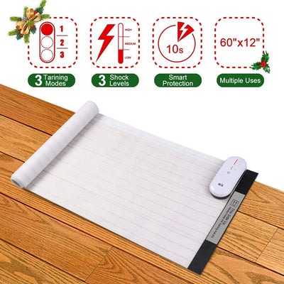 Alfombrilla de entrenamiento para mascotas, para gatos, perros, 60 x 12 pulgadas, 3 modos de entrenamiento, para uso en interiores, perros, gatos, sofá con indicador LED, protección inteligente de seguridad - BESTMASCOTA.COM