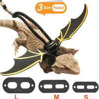 KUDES - Arnés ajustable de piel de dragón (paquete de 3 unidades, S/M/L) con alas frescas para lagarto reptiles, anfibios y otros animales pequeños - BESTMASCOTA.COM