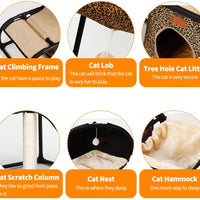 Árbol para gatos grandes, superestable con postes para arañar, hamaca para gatos con tubo de plástico extra grueso y franela cómoda, perchas acogedoras de 42 pulgadas - BESTMASCOTA.COM