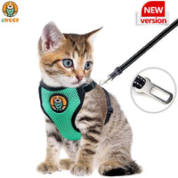 AWOOF Arnés y correa a prueba de escape, ajustable para gatos, cachorros y gatos, chaqueta para caminar con correa de metal, suave y transpirable para mascotas - BESTMASCOTA.COM