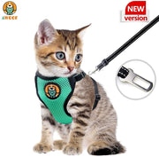 AWOOF Arnés y correa a prueba de escape, ajustable para gatos, cachorros y gatos, chaqueta para caminar con correa de metal, suave y transpirable para mascotas - BESTMASCOTA.COM