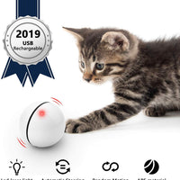 Juguetes interactivos para gatos de UNZANO para gatos con luz LED roja integrada, recargable por USB, gira y gira automáticamente el juguete de la pelota del gato y los perseguidores para estimular el ejercicio de tu mascota, perseguir y caza - BESTMASCOTA.COM