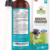 Benzoyl Peroxide Champú para Perros, Gatos, Sulfur - 16 oz - Champú Medicado para Perros Smelly, Anti Itch Dry Skin Allergy Treatment, Folliculitis, Seborrea, Dermatitis, Caspa, Infección, Mange - BESTMASCOTA.COM