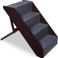 ARF mascotas perro Stairs, 5 niveles ajuste de altura Pet Pasos de madera, plegable - BESTMASCOTA.COM