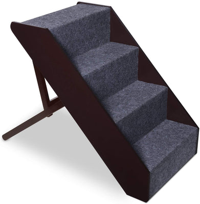ARF mascotas perro Stairs, 5 niveles ajuste de altura Pet Pasos de madera, plegable - BESTMASCOTA.COM