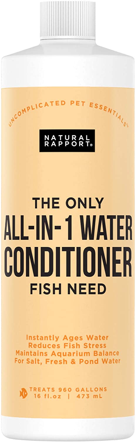 Natural Rapport Acondicionador de agua para acuario, el único acondicionador de agua todo en 1 que necesita pescado, desintoxica y elimina naturalmente amoniaco, nitrito, cloro y cloramina (16 onzas líquidas) - BESTMASCOTA.COM