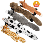 Juguete para perro de Nocciola, sin relleno, juguete para perro de felpa chirriante, duradero, sin relleno, juguete para masticar para perros medianos y grandes, paquete de 5 - BESTMASCOTA.COM