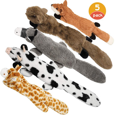 Juguete para perro de Nocciola, sin relleno, juguete para perro de felpa chirriante, duradero, sin relleno, juguete para masticar para perros medianos y grandes, paquete de 5 - BESTMASCOTA.COM